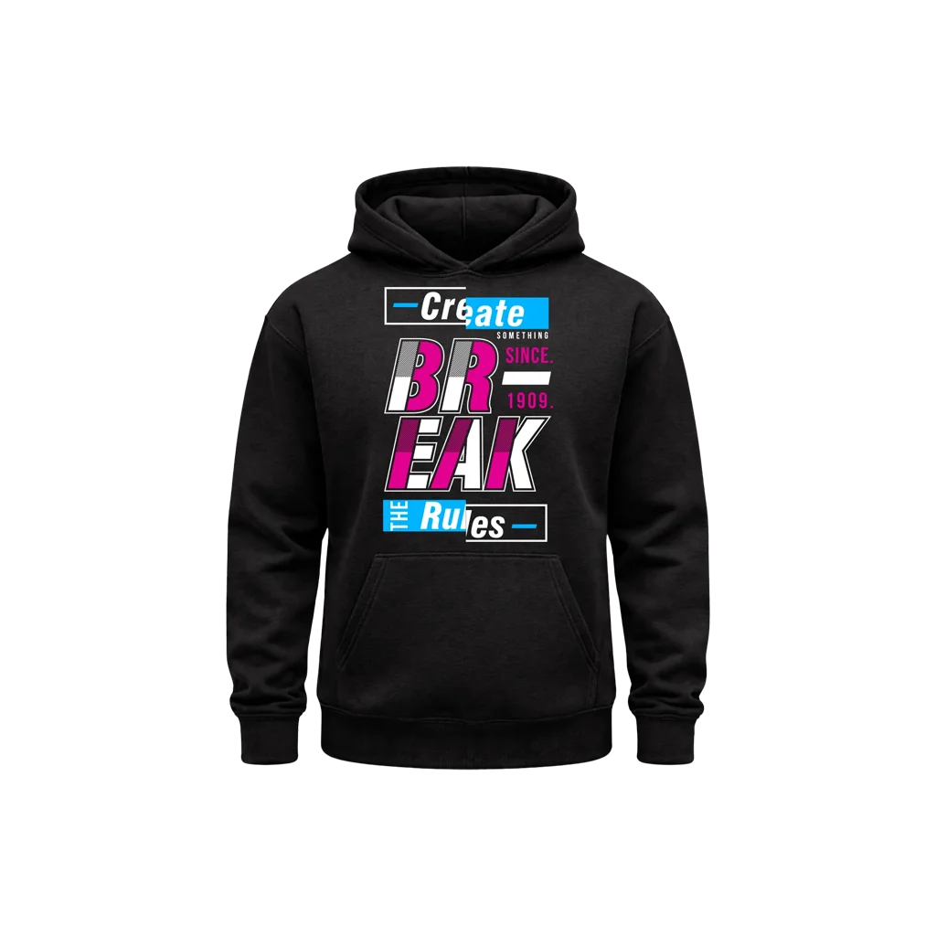 Break The Rules Urban Black Pullover Hoodie