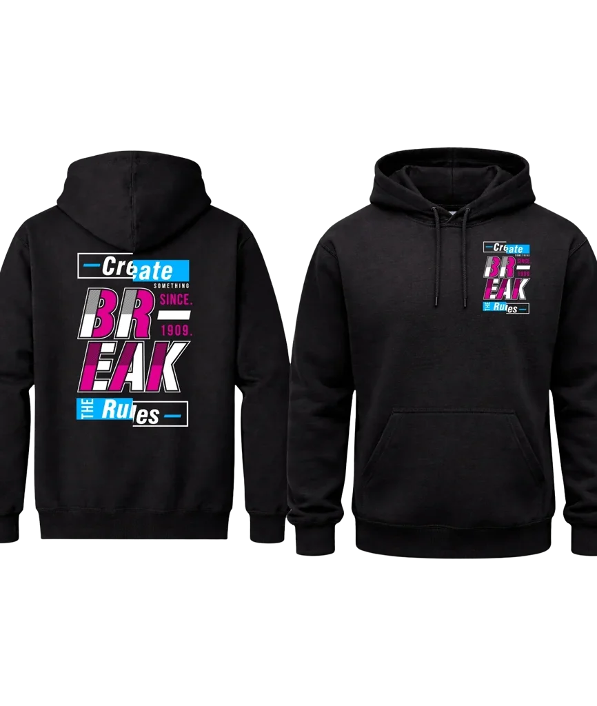 Break The Rules Dual Print Graphic Hoodie