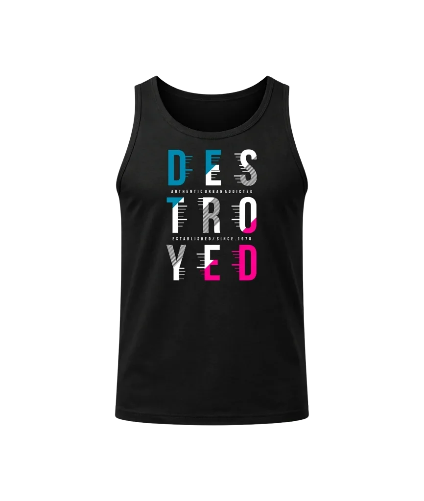 Destroyed Black Tank Top