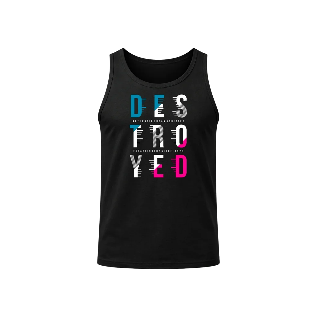 Destroyed Black Tank Top