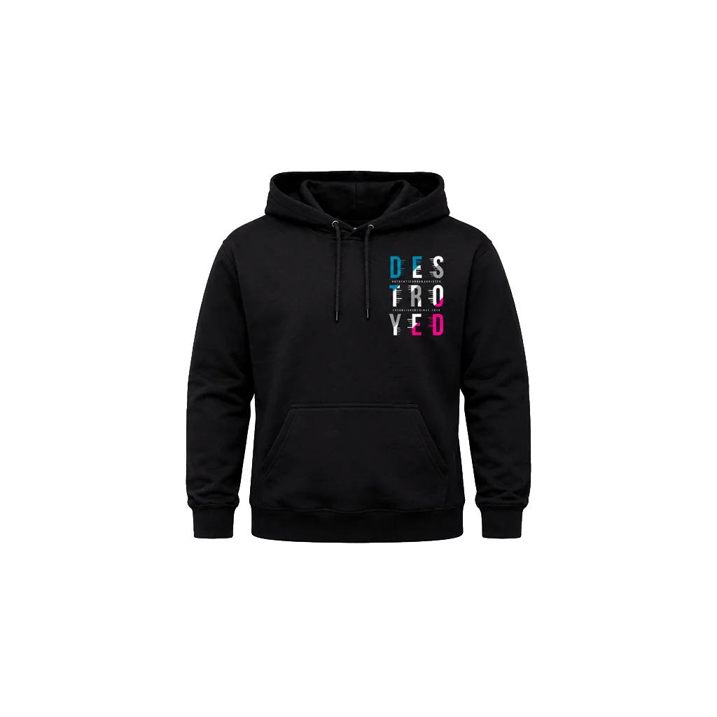 Destroyed Front And Back Print Hoodie