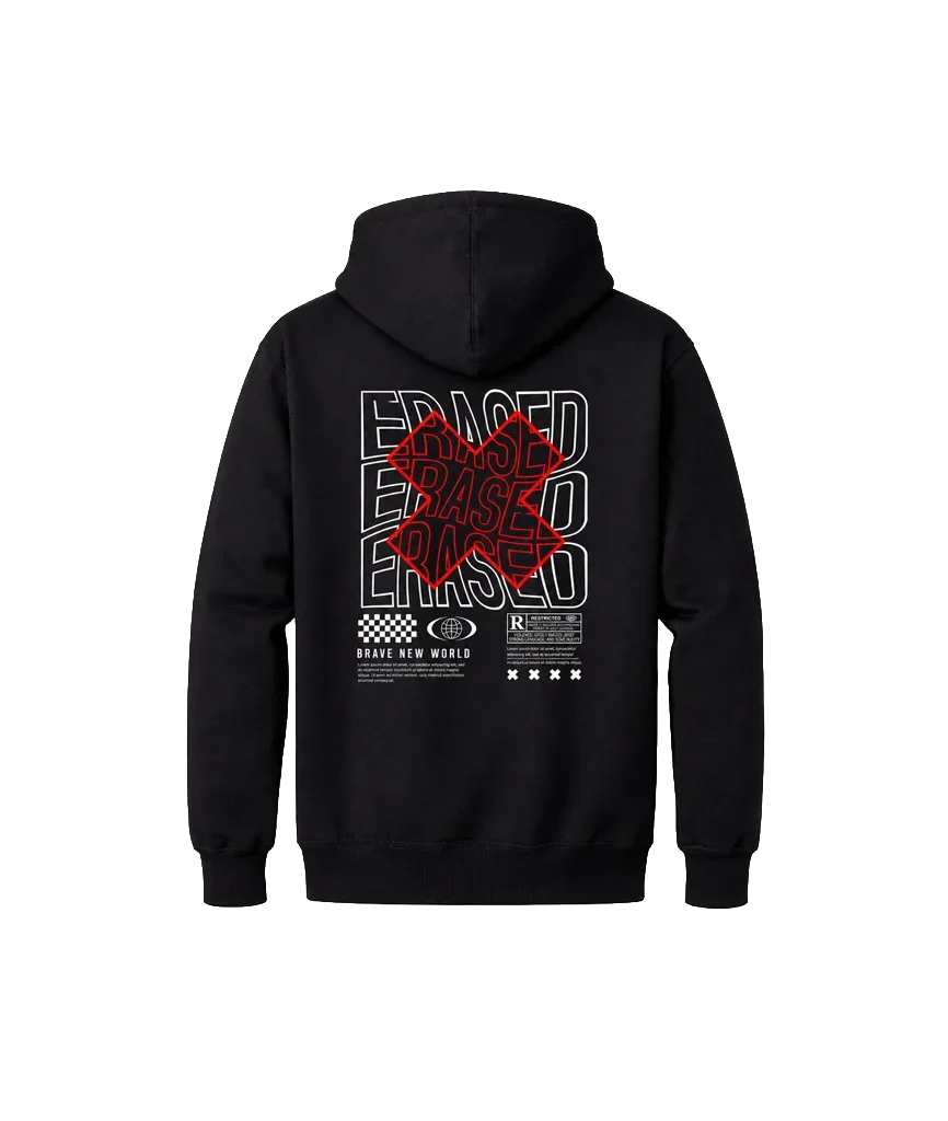 Erased Red Cross Heavy Hoodie