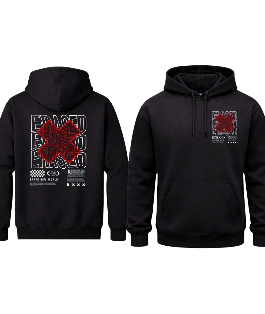 Erased Red Cross Heavy Hoodie