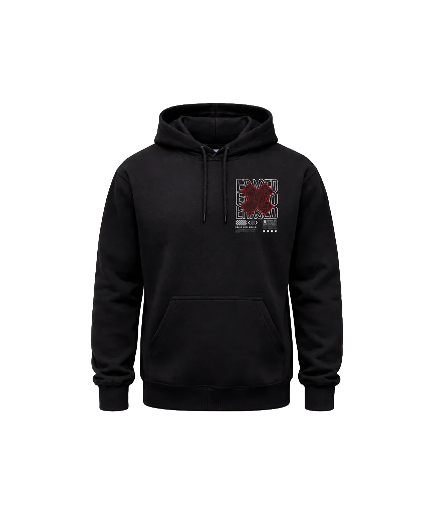 Erased Red Cross Heavy Hoodie