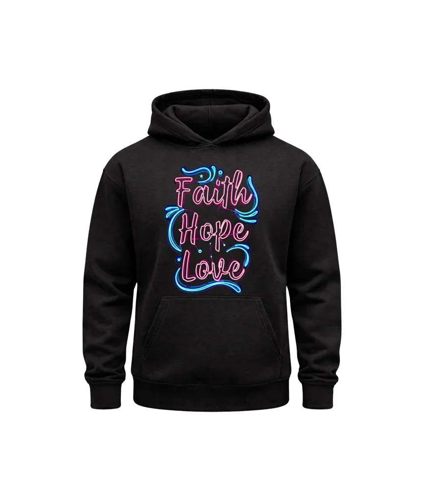 Faith Hope Love Black Hoodie