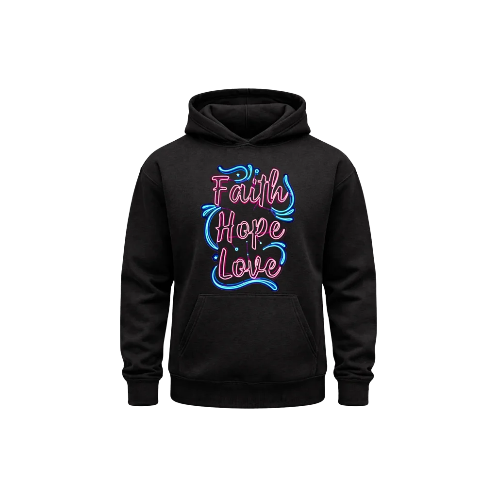 Faith Hope Love Black Hoodie