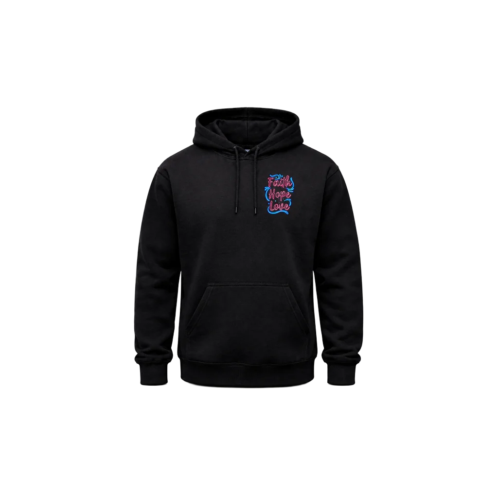 Faith Hope Love Front And Back Print Hoodie