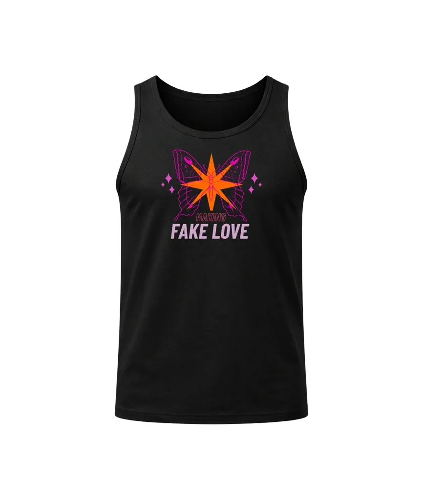 Neon Butterfly Cutoff Tank
