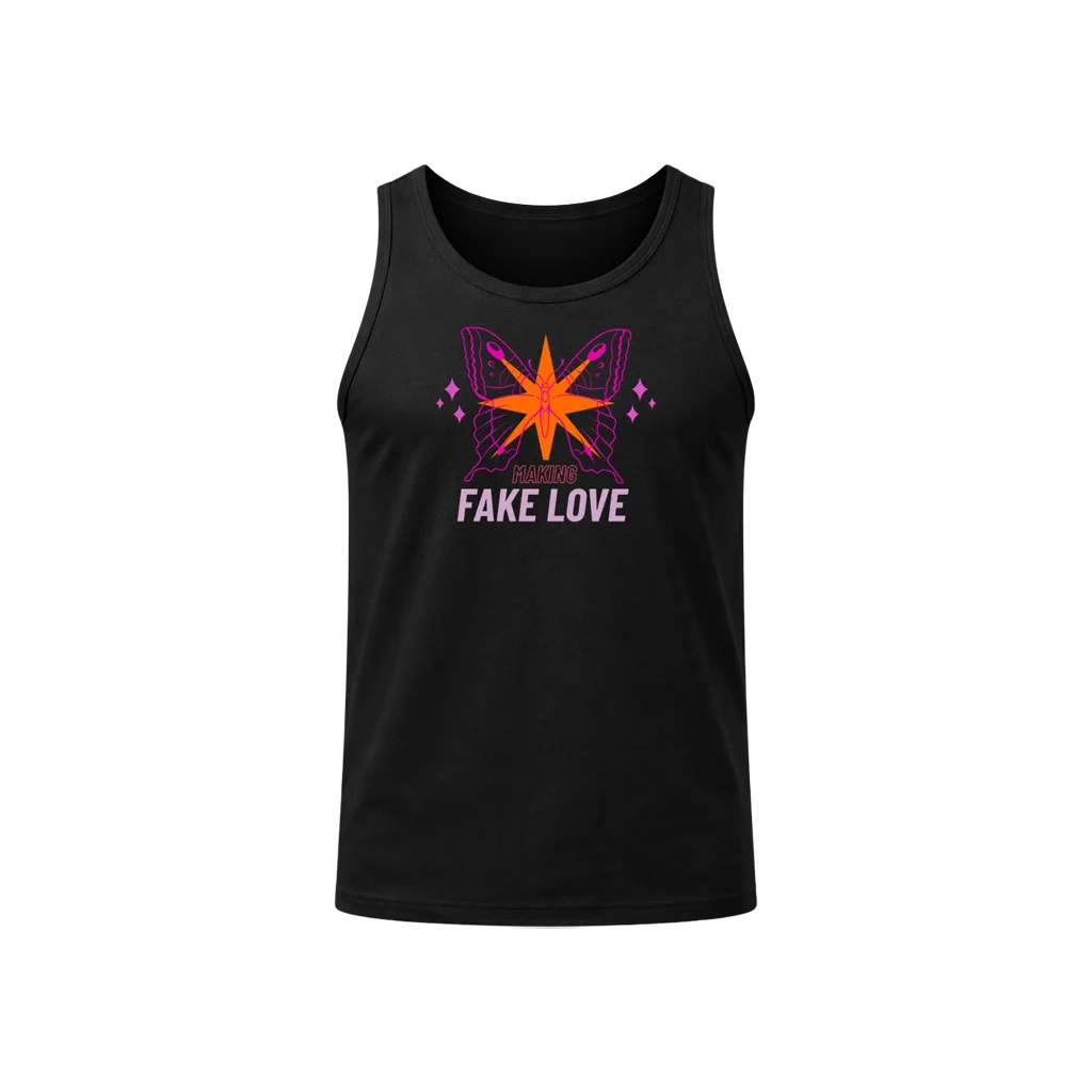 Neon Butterfly Cutoff Tank