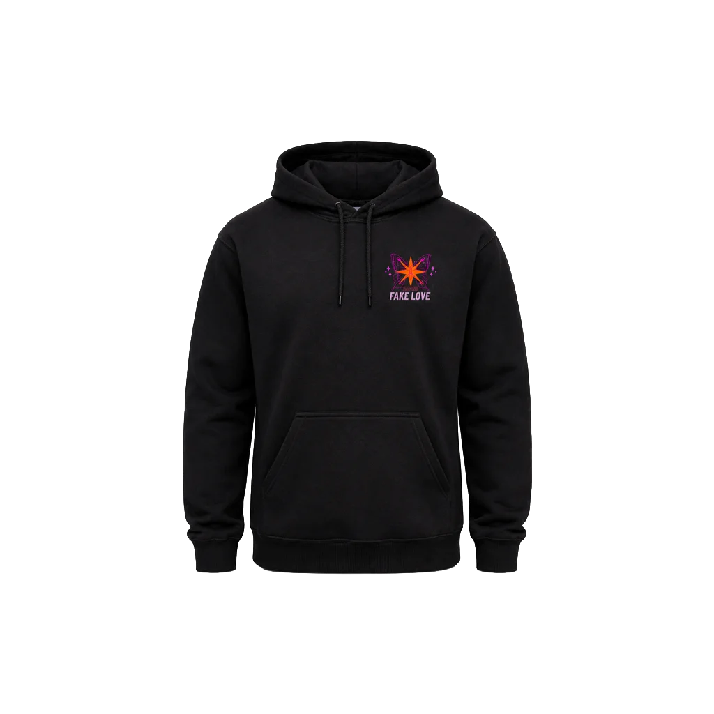 Fake Love Front And Back Print Hoodie
