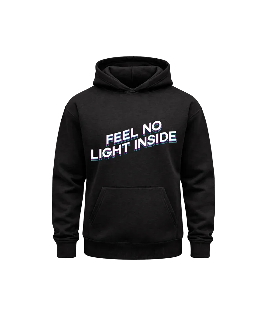 Glitch Text Black Hoodie