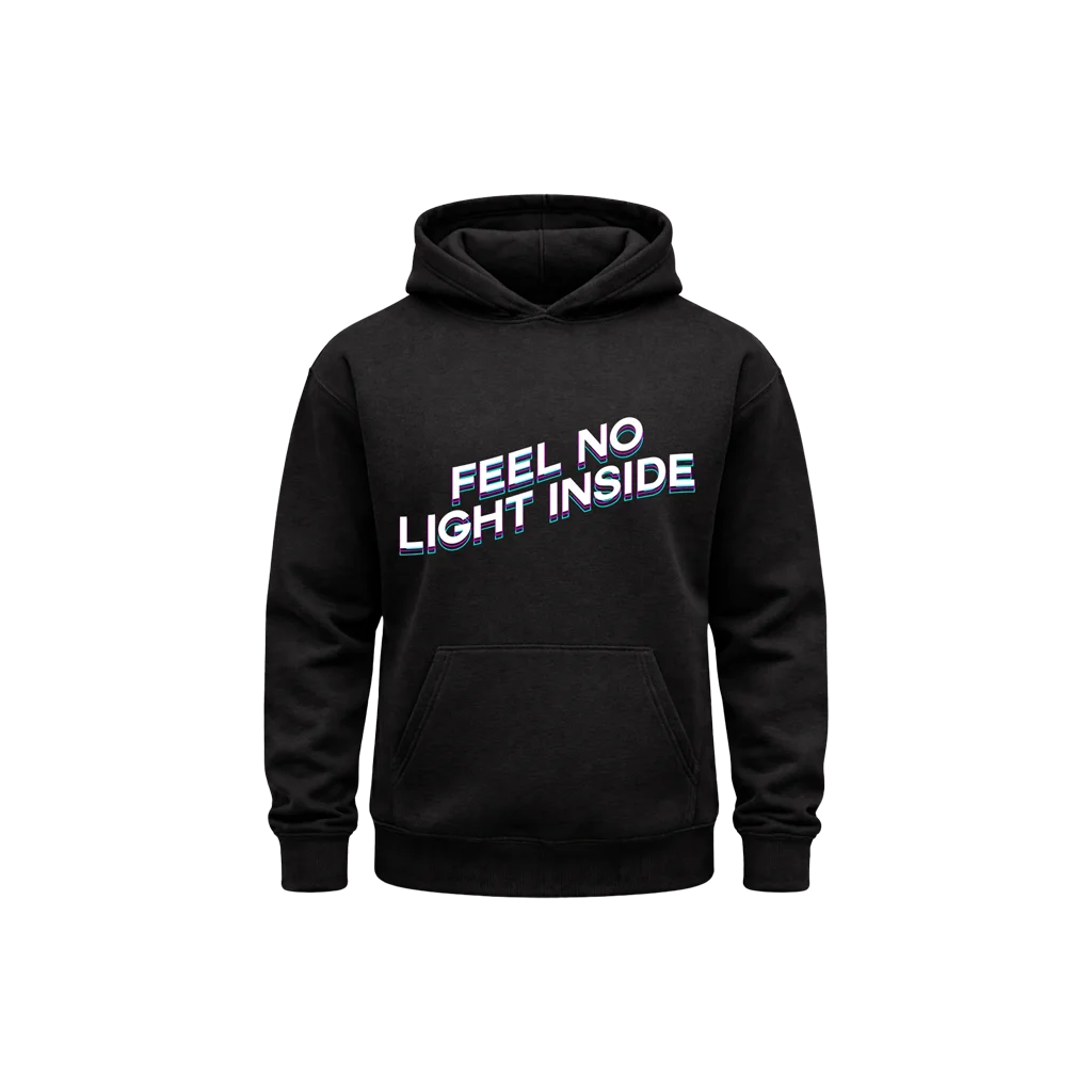 Glitch Text Black Hoodie