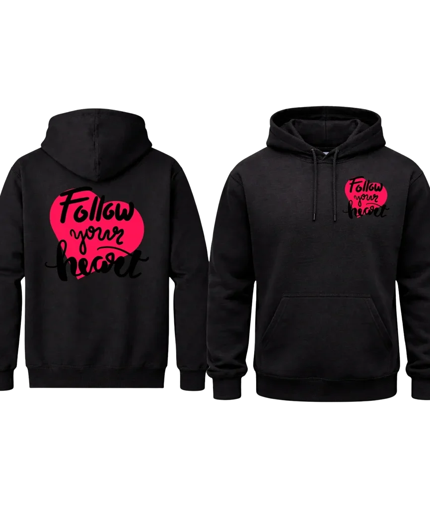 Heart Script All-Over Hoodie