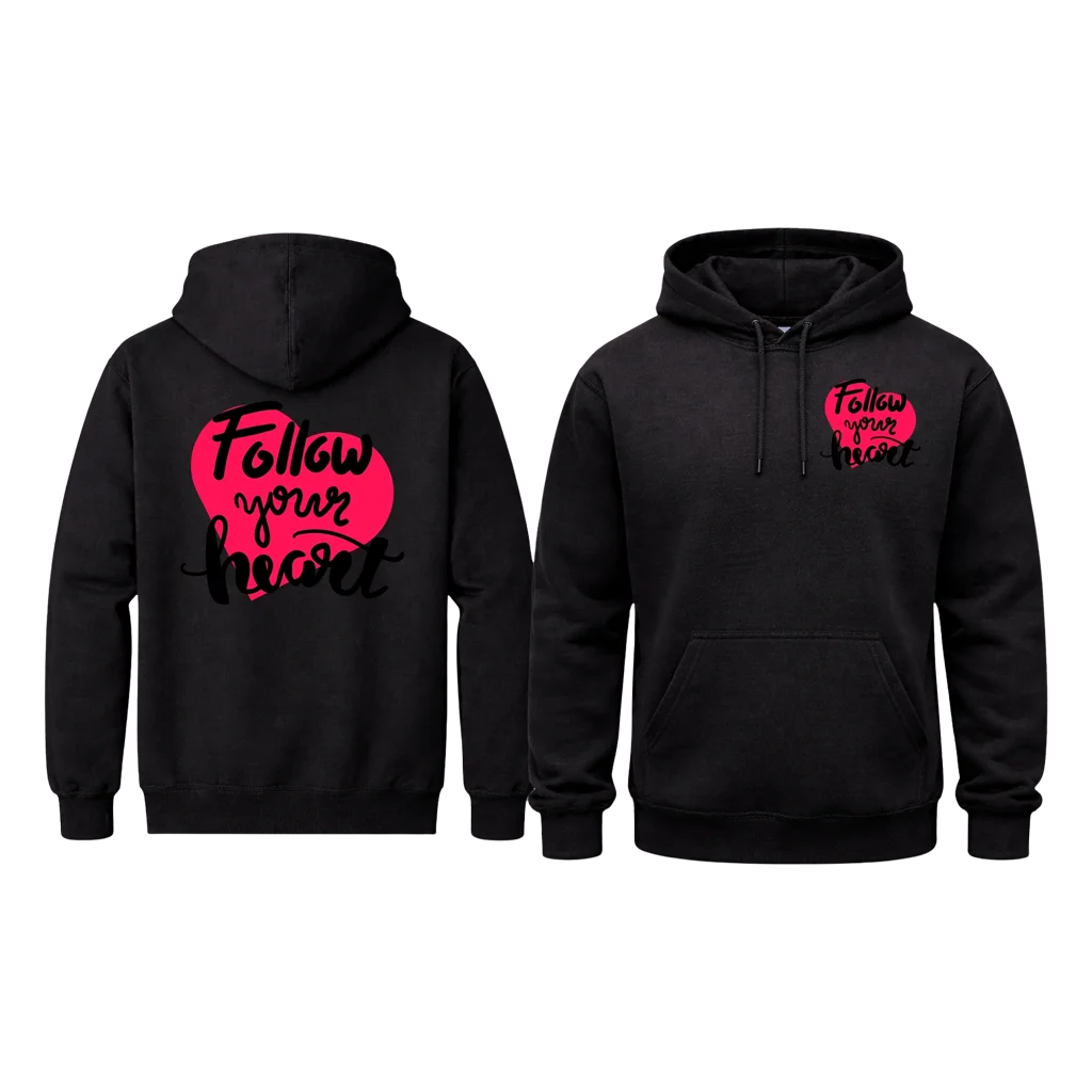 Heart Script All-Over Hoodie