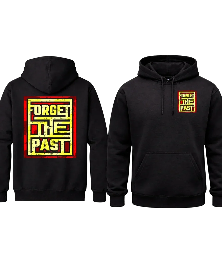 Forget The Past Chest Print Graphic Hoodie
