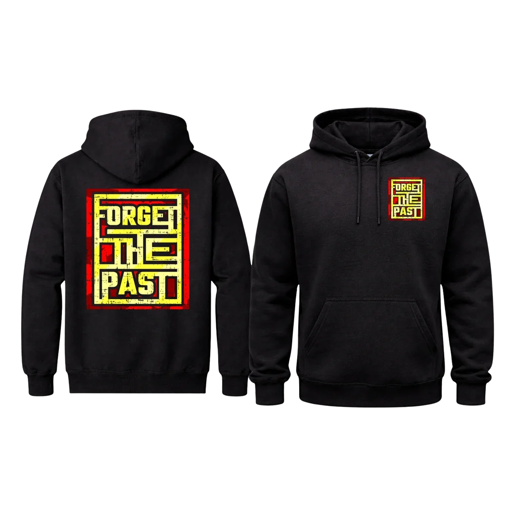 Forget The Past Chest Print Graphic Hoodie