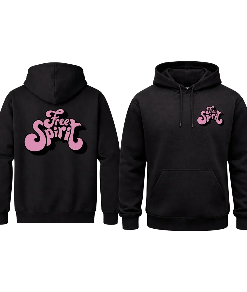 Free Spirit Dual-Print Retro Hoodie