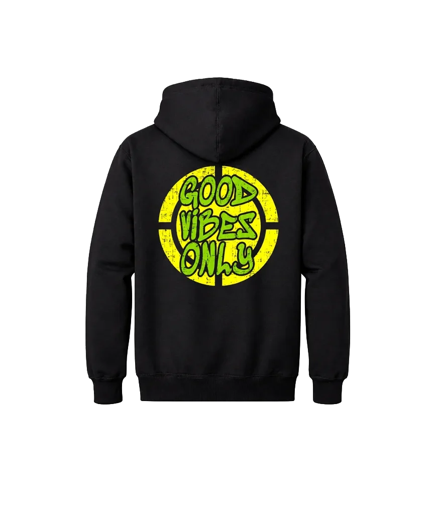 Double-Sided Good Vibes Print Hoodie