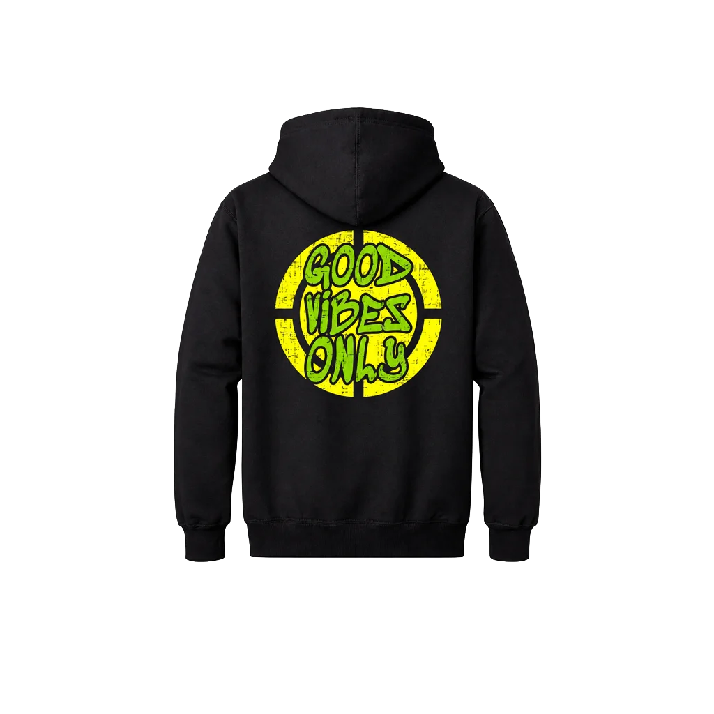 Double-Sided Good Vibes Print Hoodie