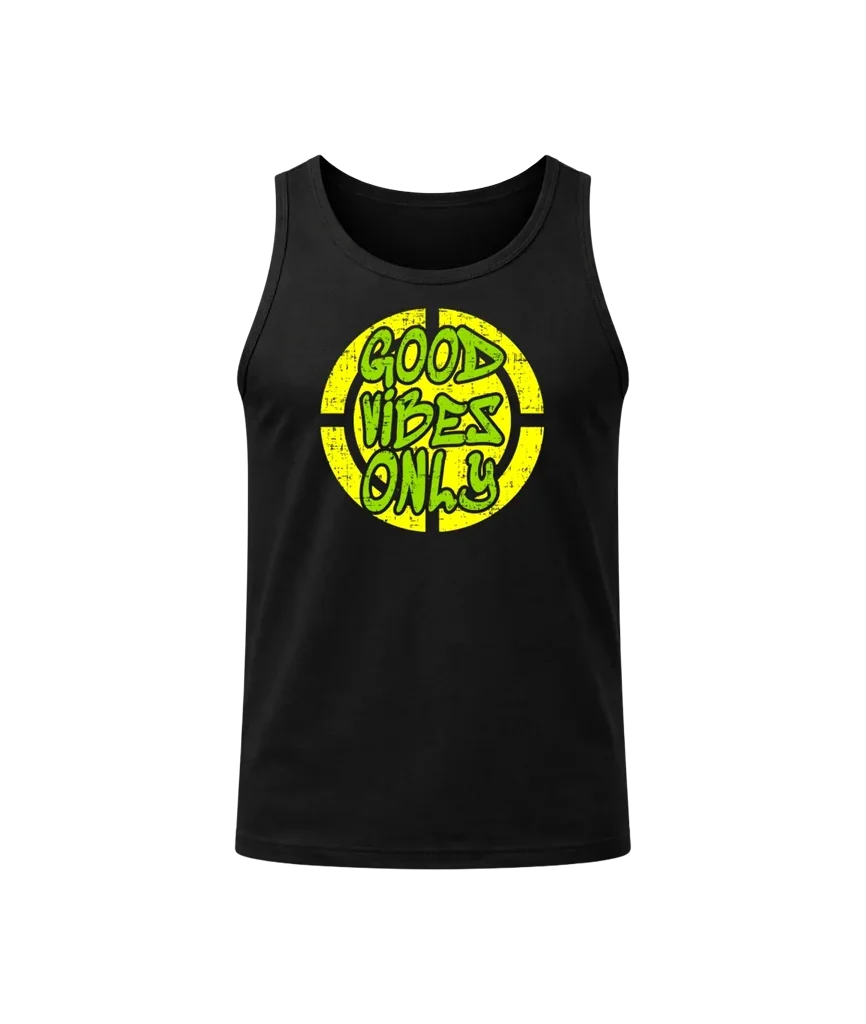 Good Vibes Only Minimalist Black Tank