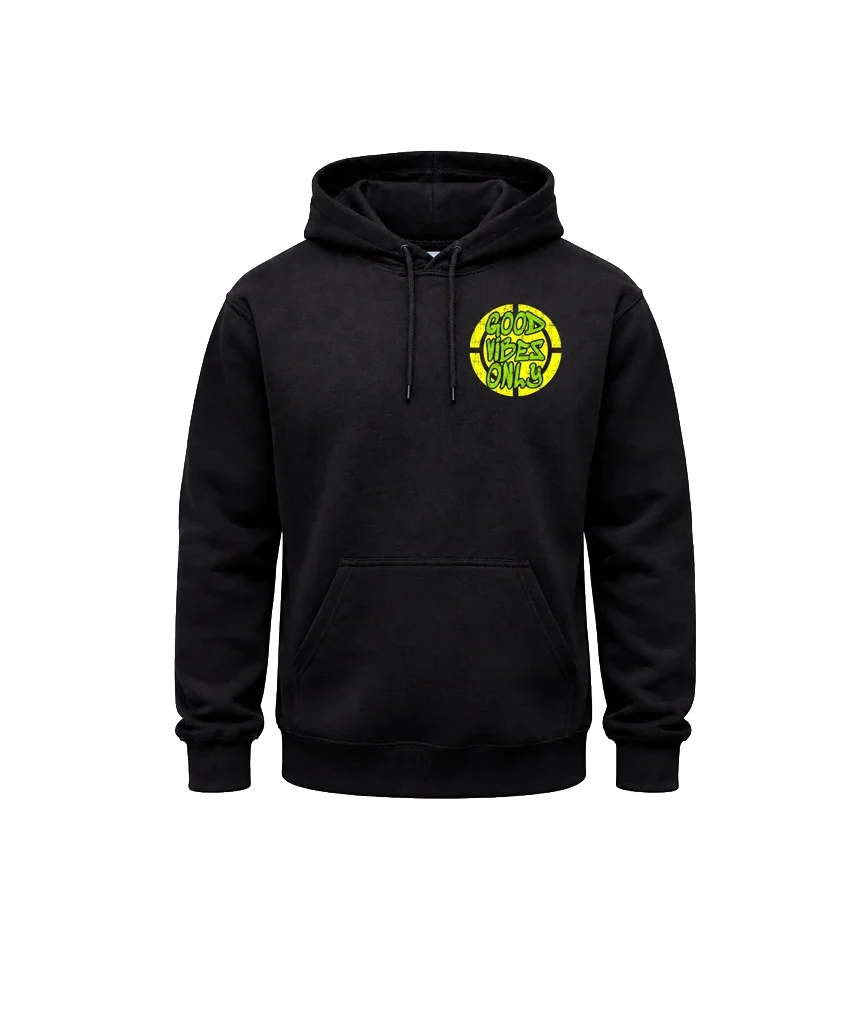 Double-Sided Good Vibes Print Hoodie