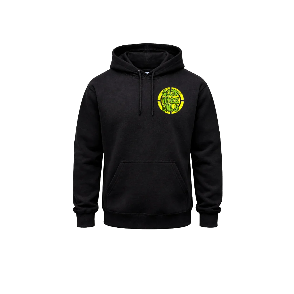 Double-Sided Good Vibes Print Hoodie