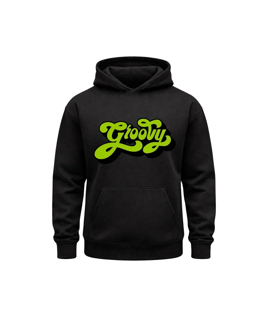 Groovy Black Print Hoodie