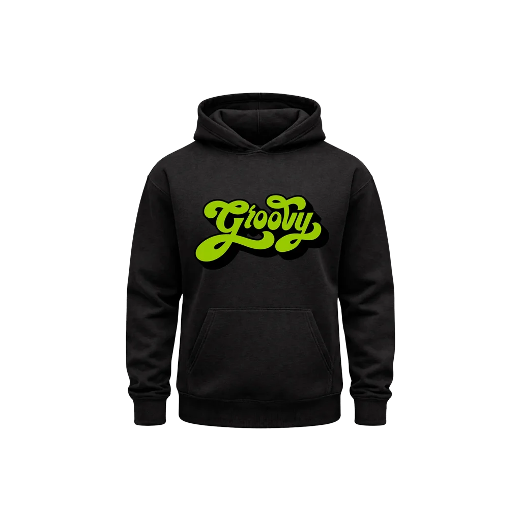 Groovy Black Print Hoodie