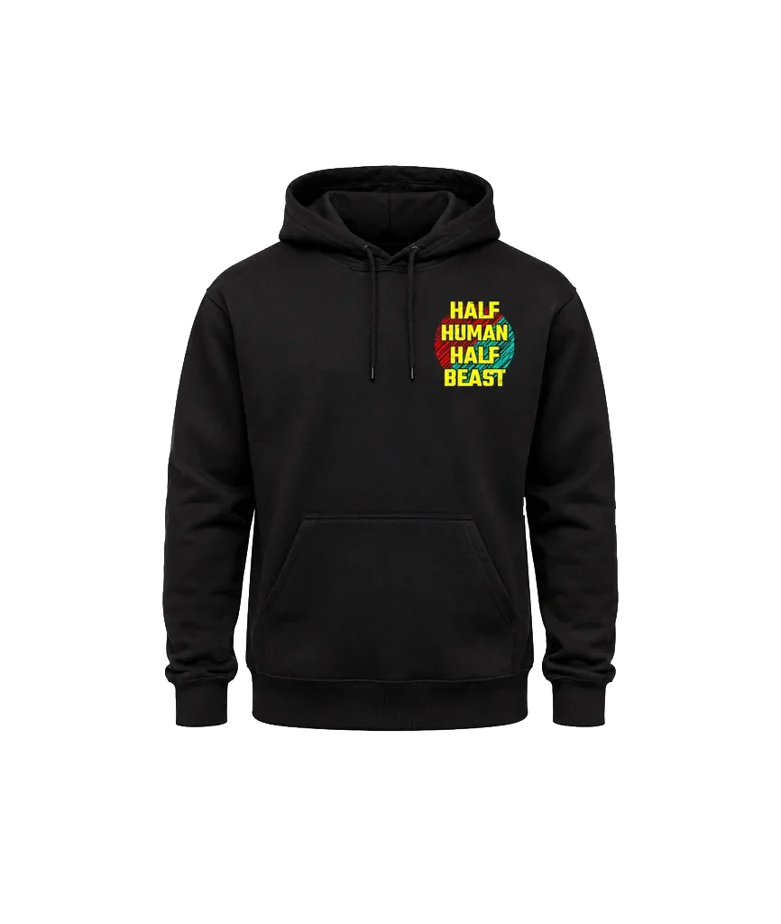 Half Human Half Beast Dual-Print Graphic Hoodie