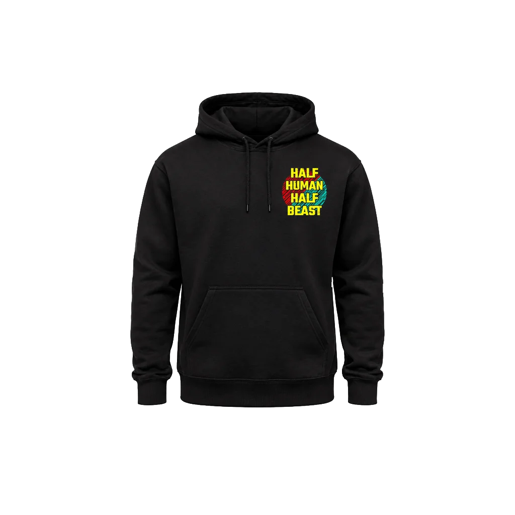 Half Human Half Beast Dual-Print Graphic Hoodie