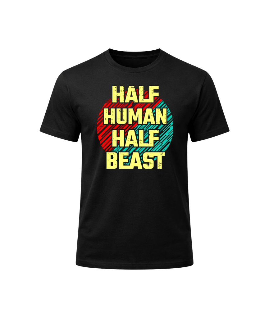 Half Human Half Beast Graphic T-Shirt