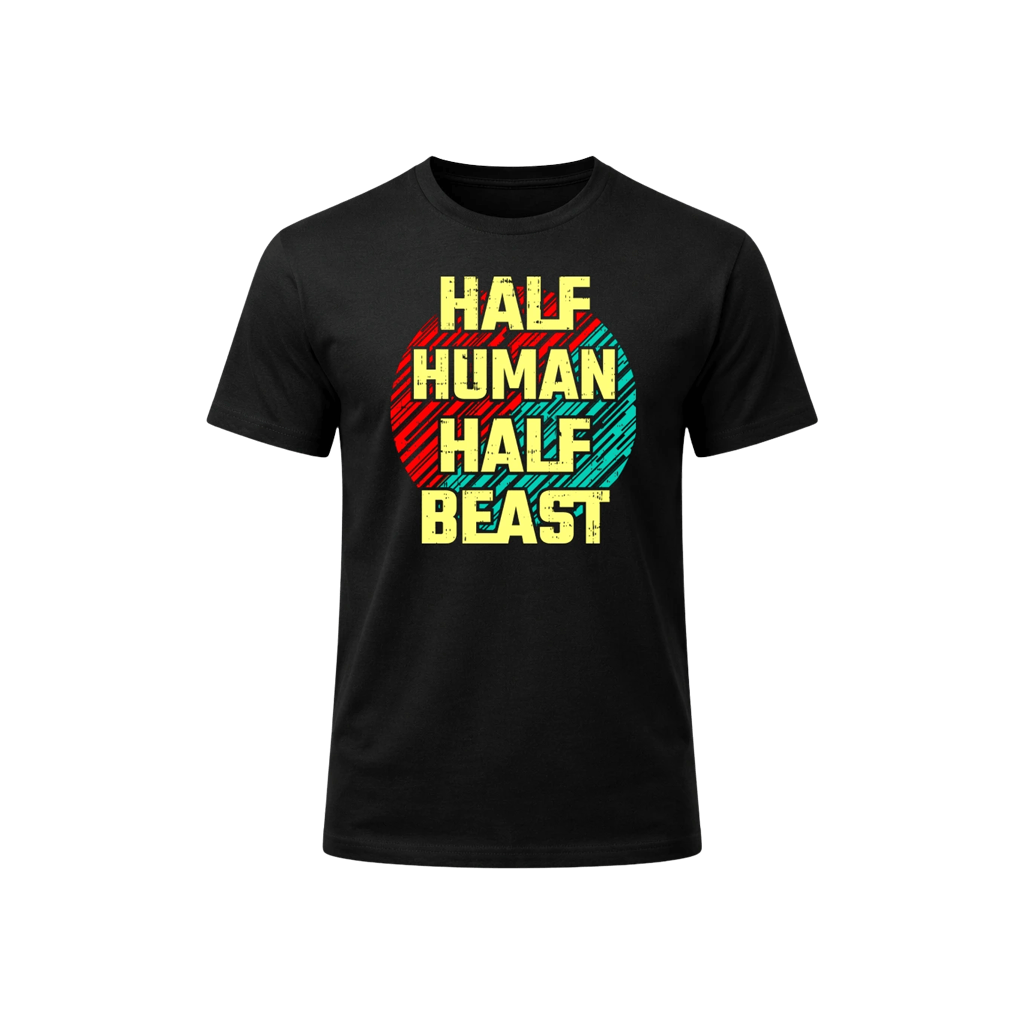 Half Human Half Beast Graphic T-Shirt
