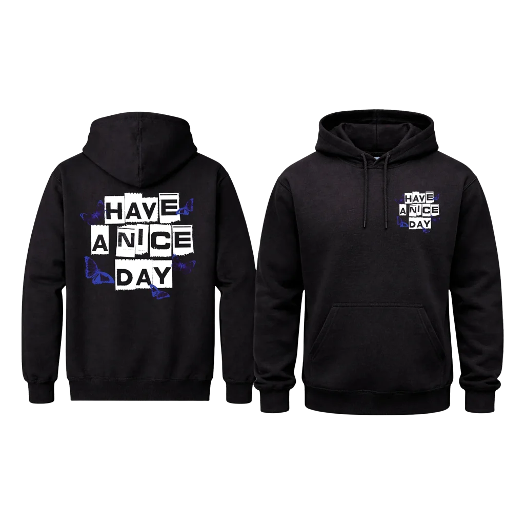 Butterfly Lettering Dual-Print Hoodie