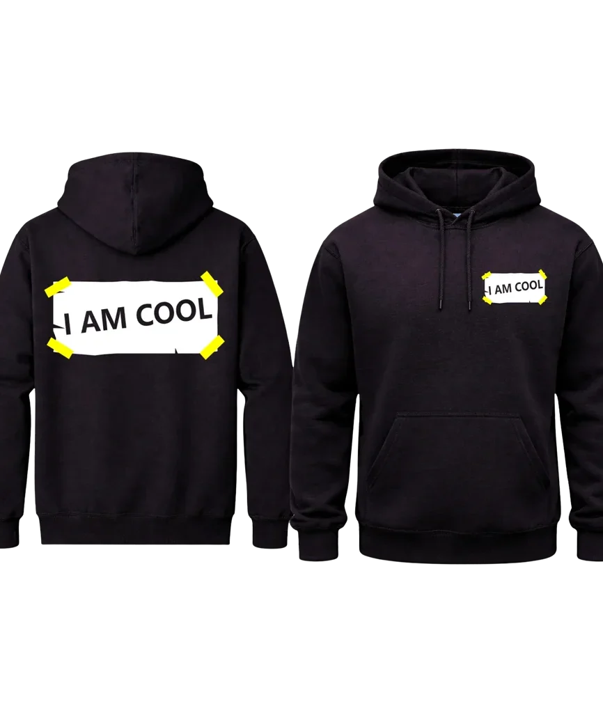 I Am Cool Front And Back Print Hoodie