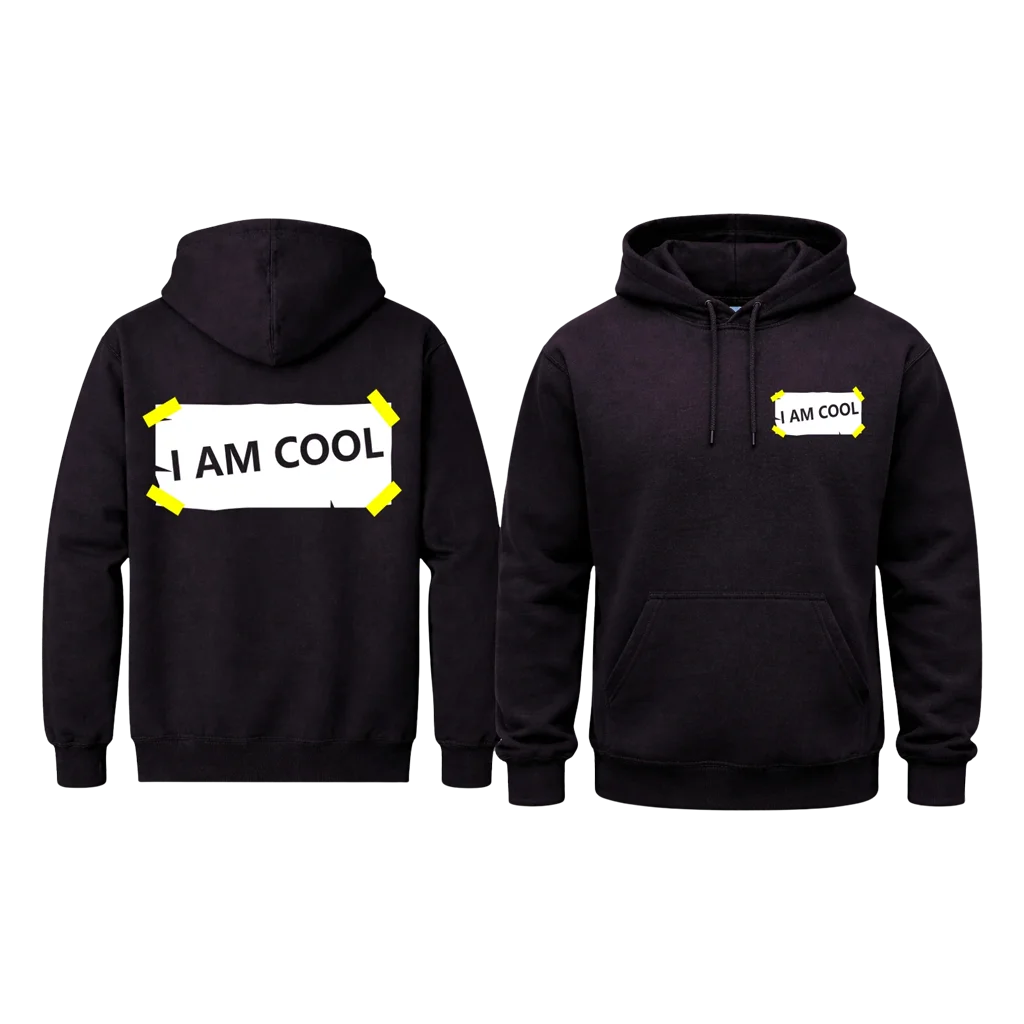 I Am Cool Front And Back Print Hoodie