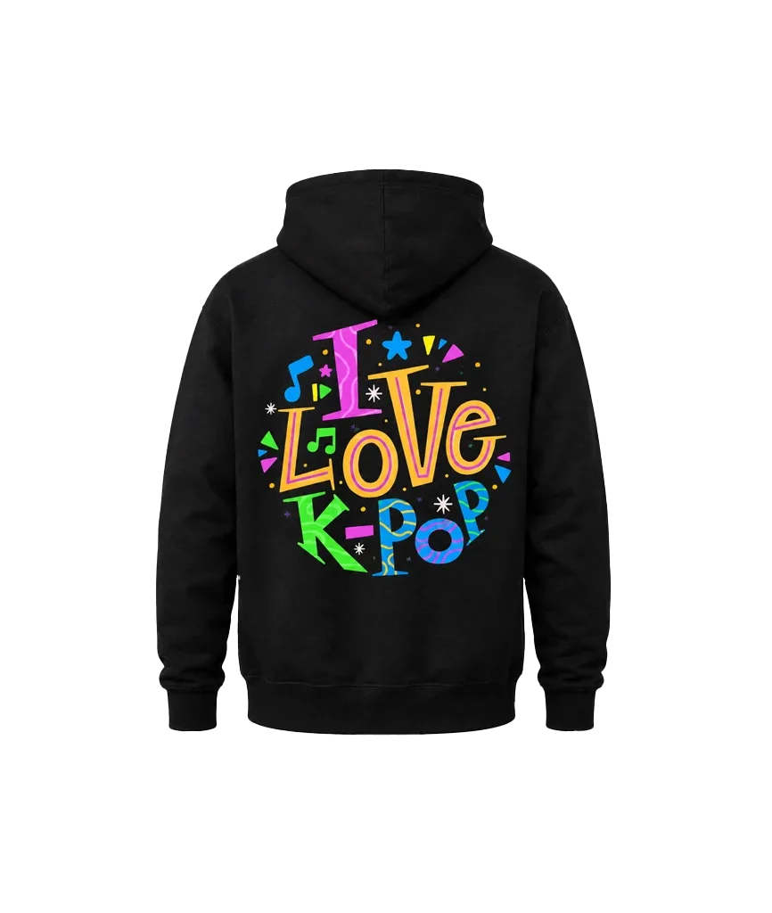 I Love K-Pop Front And Back Print Hoodie