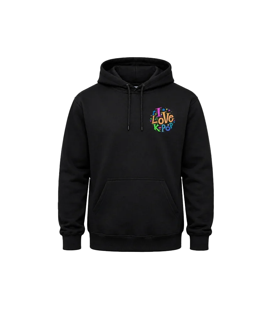 I Love K-Pop Front And Back Print Hoodie