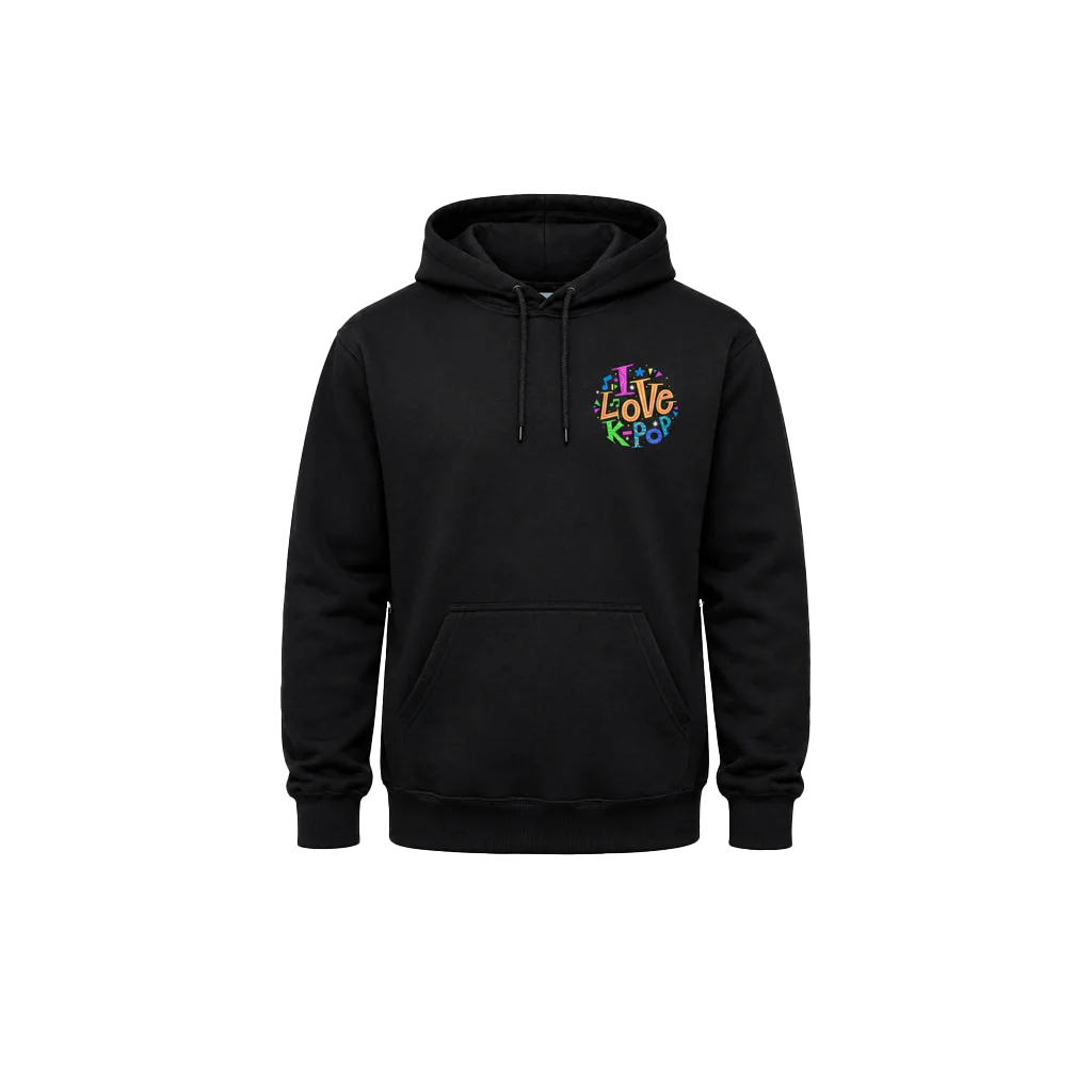 I Love K-Pop Front And Back Print Hoodie