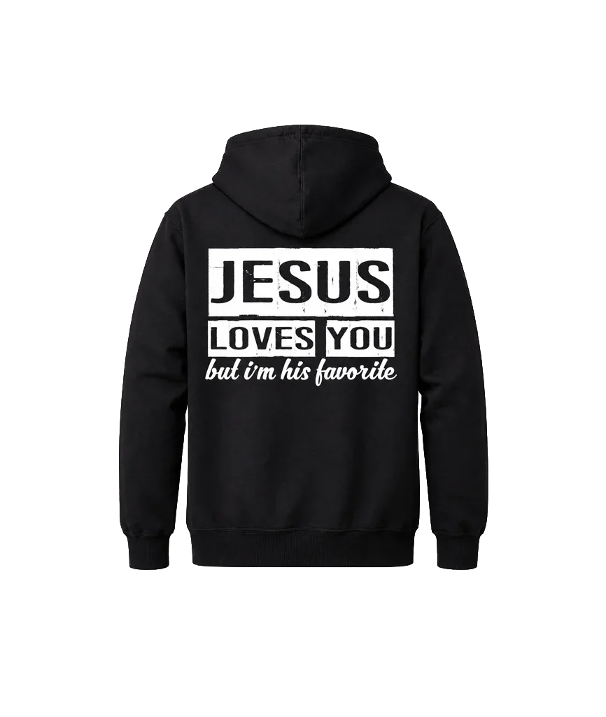 Jesus Loves You Front And Back Print Hoodie
