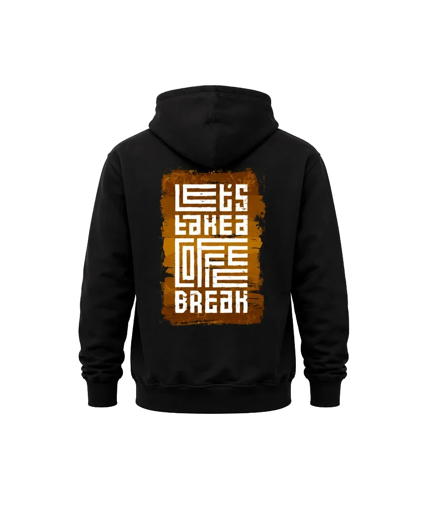 Let’s Take A Coffee Break Front And Back Print Hoodie