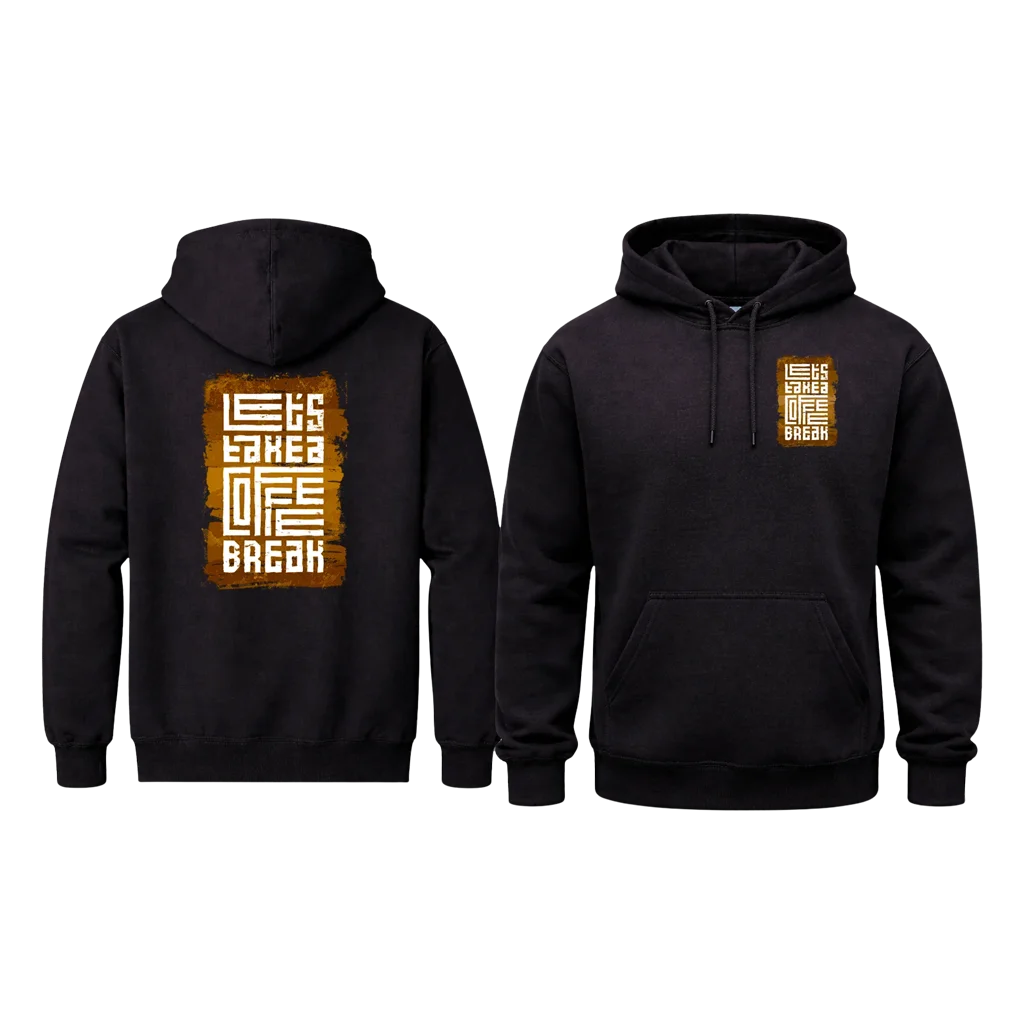 Let’s Take A Coffee Break Front And Back Print Hoodie
