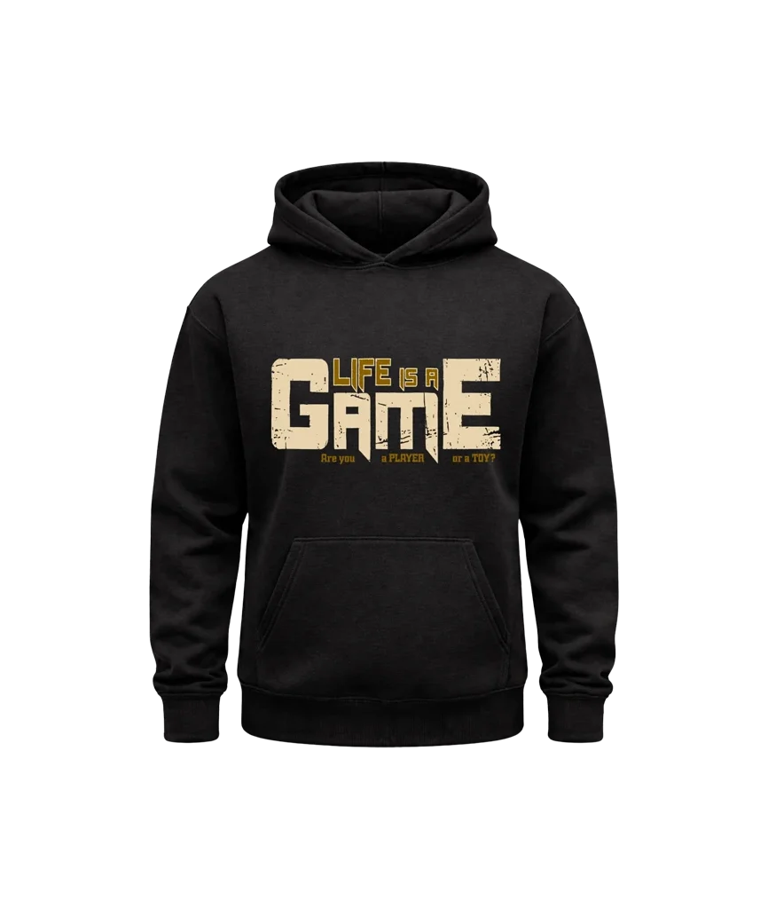 Life Is A Game Gold Script Hoodie