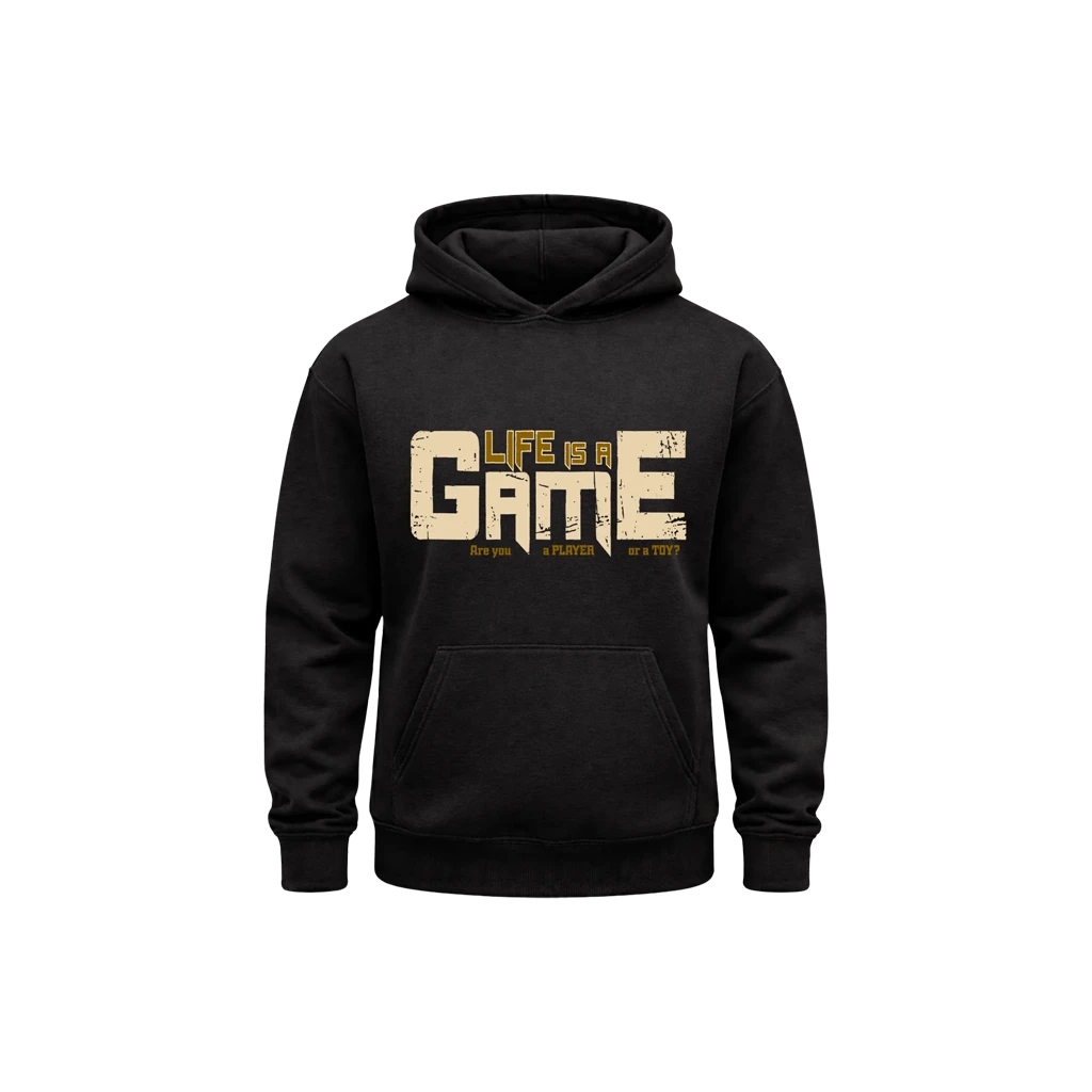 Life Is A Game Gold Script Hoodie