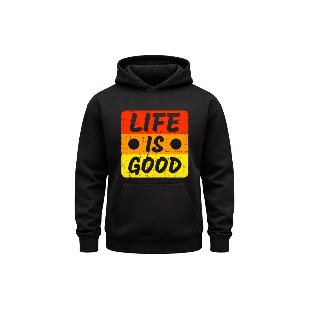 Life Is Good Classic Black Hoodie