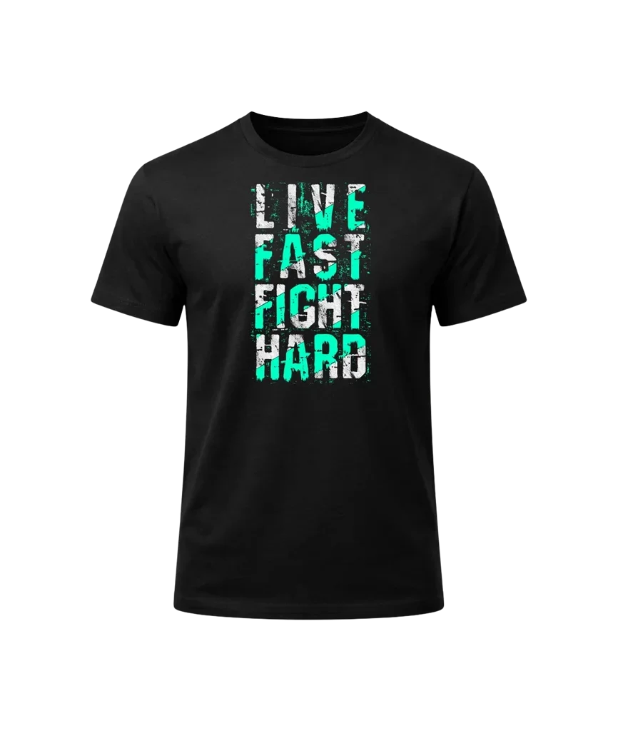 Live Fast Fight Hard Graphic Crewneck T-Shirt