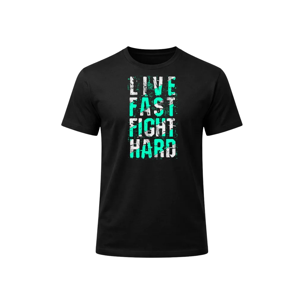 Live Fast Fight Hard Graphic Crewneck T-Shirt