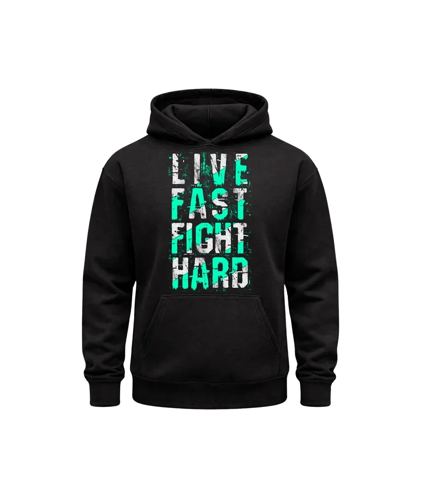 Live Fast Fight Hard Graphic Fleece Hoodie
