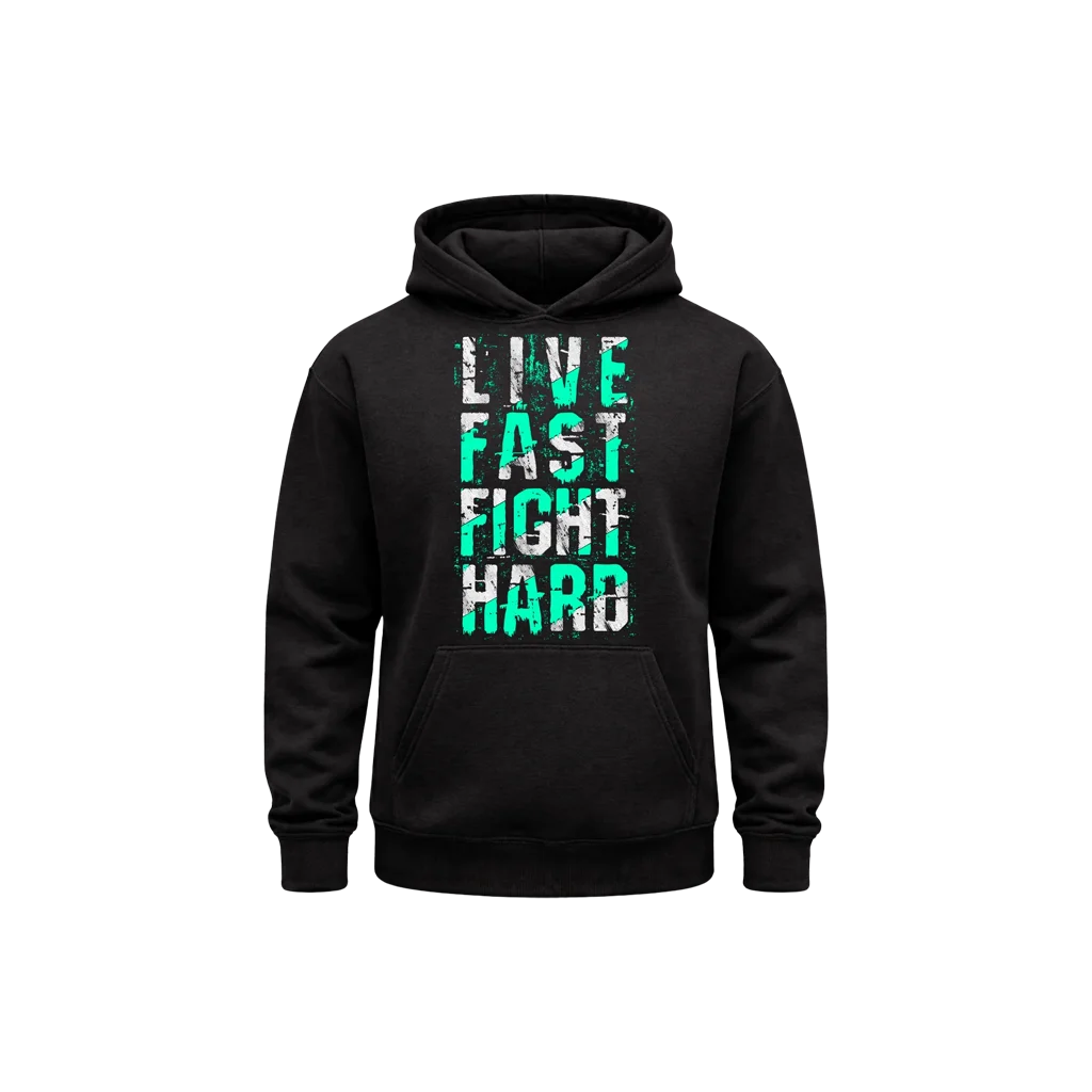 Live Fast Fight Hard Graphic Fleece Hoodie
