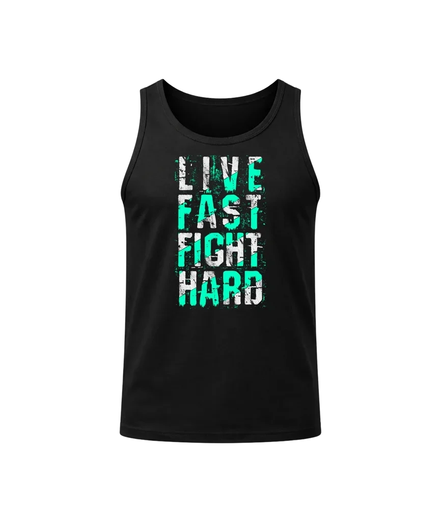 Live Fast Fight Hard Graphic Athletic Tank Top
