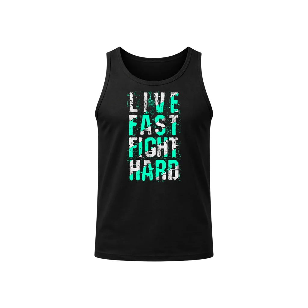 Live Fast Fight Hard Graphic Athletic Tank Top